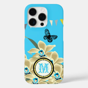 Monogram Aqua Geel Grijs  Orchidee iPhone 16 Pro Hoesje