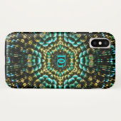 Monogram Aqua Gold Geometric Artistry Case-Mate iPhone Case (Achterkant (horizontaal))