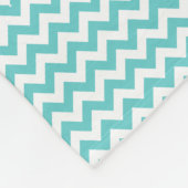 Monogram Aqua White Abstracte Chevron Fleece Deken (Hoek)