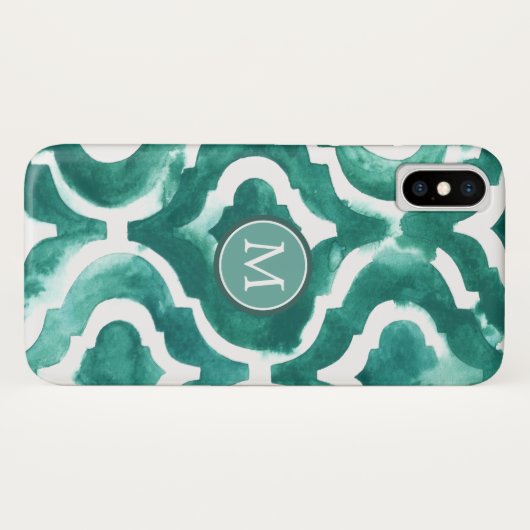 Monogram | Aquamarine Motif IV Case-Mate iPhone Case (Achterkant (horizontaal))