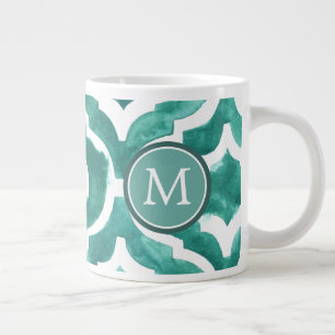 Monogram   Aquamarine Motif IV Jumbo Beker
