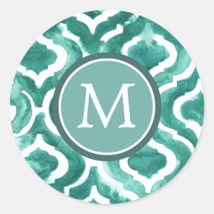 Monogram   Aquamarine Motif IV Ronde Sticker