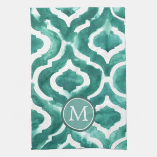 Monogram Aquamarine Motif IV Theedoek