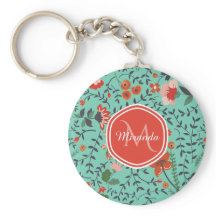  monogram Aquamarine Oranje en Red Floral