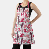 Monogram ara Parrot Red Tropical Leaf Pattern Schort (Insitu)