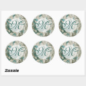 Monogram | Arabesque Butterflies V Ronde Sticker (Vel)