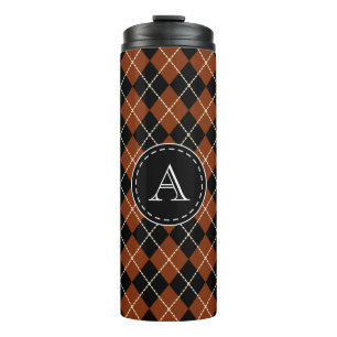 Monogram Argyle Coffee Tumbler Thermosbeker