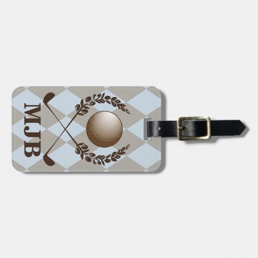 Monogram Argyle Golf Crest Bagagelabel (Voorkant horizontaal)