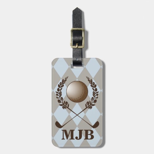 Monogram Argyle Golf Crest Bagagelabel (Voorkant verticaal)