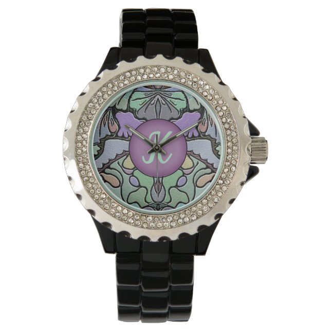 Monogram  Art Deco Patroon Horloge (Voorkant)