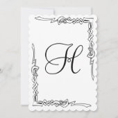 Monogram Art Deco Wedding Uitnodiging (Voorkant)