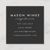 Monogram Artistic Geborsteld Zwart Vierkante Visitekaartje (Achterkant)