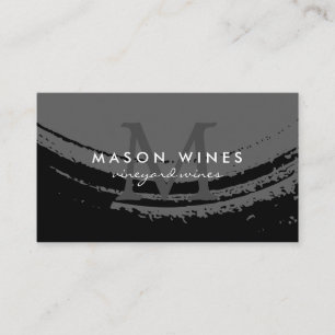 Monogram Artistiek Geborsteld Wijn Glas Visitekaartje