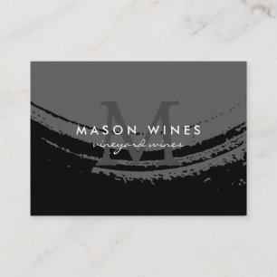 Monogram Artistiek Geborsteld Wijn Glas Visitekaartje