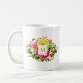 Monogram  Asters Bouquet Pink Yellow Mok (Links)