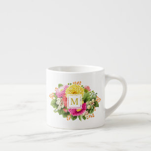 Monogram Asters Hot Pink Espresso Mok