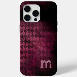 Monogram  aubergine en pruim Argyle iPhone 15 Pro Max Hoesje