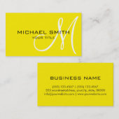 Monogram Aureolin kleur achtergrond Visitekaartje (Voorkant / Achterkant)