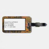 Monogram Autumn Leaves Trees Bagagelabel (Achterkant horizontaal)