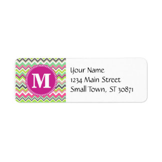 Monogram Aztec Andes Tribal Mountains Chevron Etiket