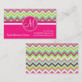 Monogram Aztec Andes Tribal Mountains Chevron Visitekaartje (Voorkant / Achterkant)