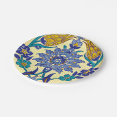 Monogram Azulejo Ceramic Style Ornament Papieren Bordje (Gekanteld)