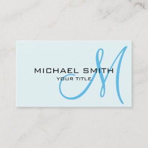 Monogram Azure mist kleur achtergrond Visitekaartje
