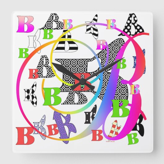 MONOGRAM B+B VIERKANTE KLOK (Voorkant)