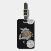 Monogram B Bagagelabel Naam Adres Telefoon (Voorkant verticaal)