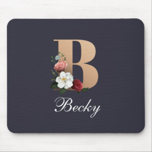 Monogram B,  bloemontwerp, Muismat
