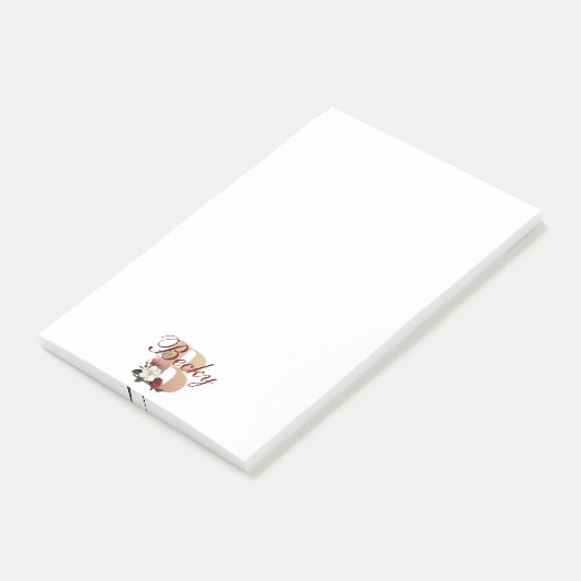 Monogram B,  bloemontwerp, Post-it® Notes (Schuin)