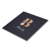 Monogram B,  bloemontwerp, Tegeltje (Zijkant)