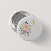 Monogram B Bridesmaïde Button (Voorkant /achterkant)