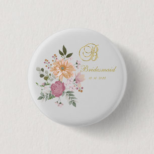 Monogram B Bridesmaïde Button