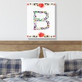 Monogram B Canvas Afdruk (Insitu (Slaapkamer))