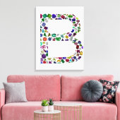 Monogram B Canvas Afdruk (Insitu (Woonkamer))