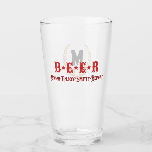 Monogram "B*E*E*R" Glas (Voorkant)