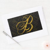 Monogram B Faux Gold Foil Metalys Letter Design Rechthoekige Sticker (Envelop)
