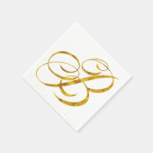 Monogram B Faux Gold Foil Metalys Letter Design Servetten (Hoek)