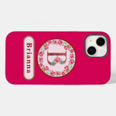 Monogram B Floral Hoesje-Mate iPhone Case (Achterkant (horizontaal))