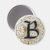 Monogram "B" in goud - Magnet Magneet (Voorkant / Achterkant)