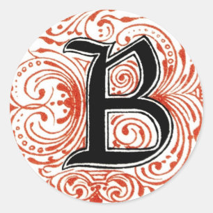 Monogram B in rood - Sticker