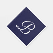 Monogram 'B' in wit schrift Servet (Hoek)