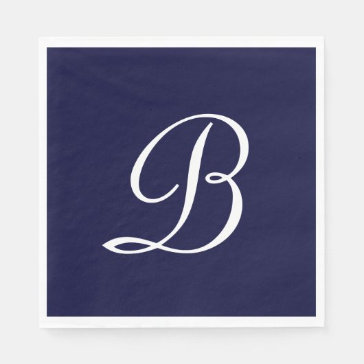 Monogram "B" in wit script Servet (Voorkant)