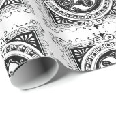 Monogram B Initiaal Black en White Square Pattern Cadeaupapier (Rol Hoek)