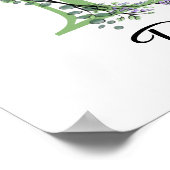 Monogram B Lavendel Eucalyptus kinderkamer  Poster (Hoek)