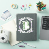 Monogram B lavender Eucalyptus Sticker (iPad Cover)