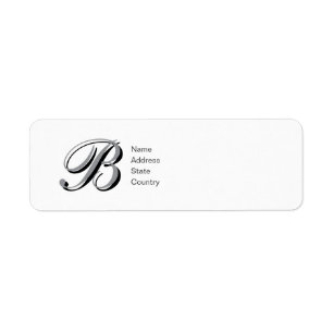 Monogram B-script aanpassen Adreslabel retourneren Etiket