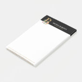 Monogram B van goud en bloemen Post-it® Notes (Schuin)