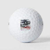 Monogram B Verenigde Staten vlag Golfballen (Voorkant)